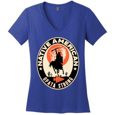 Opata Tribe Native American Pride Art Deco Logo Gift Women's V-Neck T-Shirt