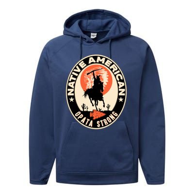 Opata Tribe Native American Pride Art Deco Logo Gift Performance Fleece Hoodie