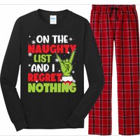 On The Naughty List And I Recret Nothing Long Sleeve Pajama Set