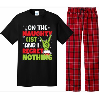 On The Naughty List And I Recret Nothing Pajama Set