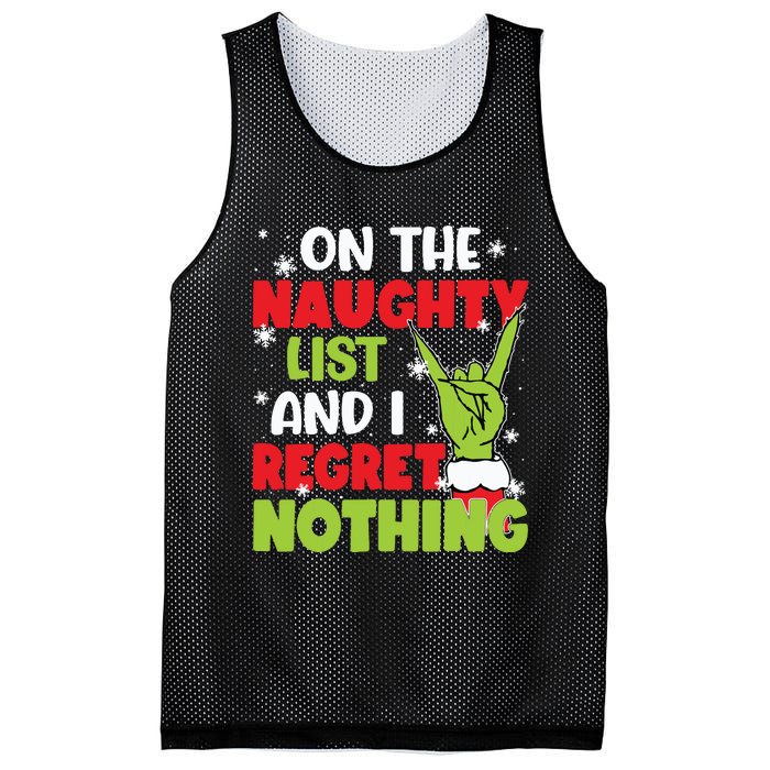 On The Naughty List And I Recret Nothing Mesh Reversible Basketball Jersey Tank