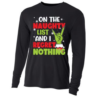 On The Naughty List And I Recret Nothing Cooling Performance Long Sleeve Crew