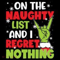 On The Naughty List And I Recret Nothing Poster
