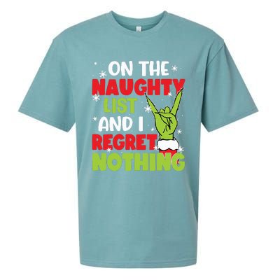 On The Naughty List And I Recret Nothing Sueded Cloud Jersey T-Shirt