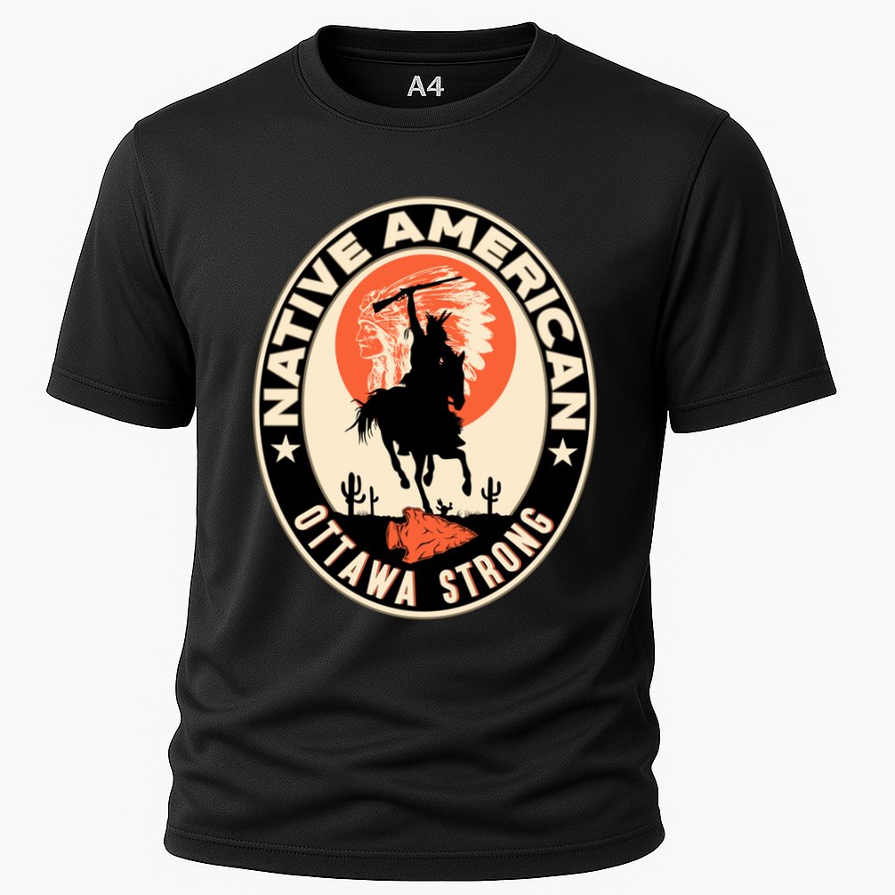Ottawa Tribe Native American Pride Art Deco Logo Gift Cooling Performance Crew T-Shirt