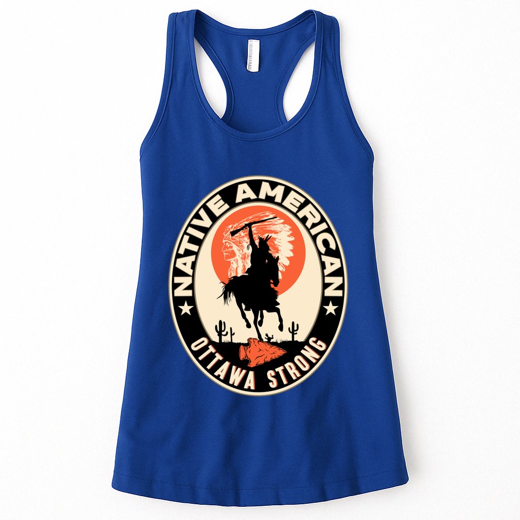 Ottawa Tribe Native American Pride Art Deco Logo Gift Womens Tank Top