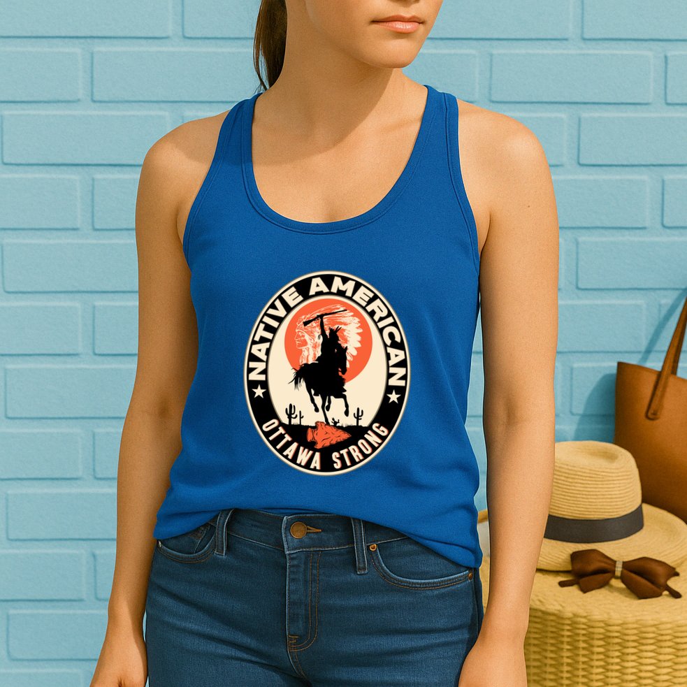 Ottawa Tribe Native American Pride Art Deco Logo Gift Womens Tank Top