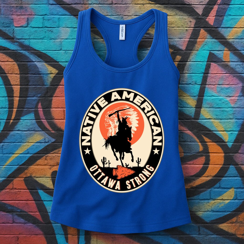 Ottawa Tribe Native American Pride Art Deco Logo Gift Womens Tank Top