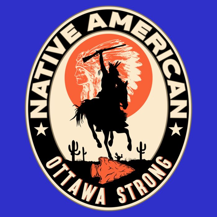 Ottawa Tribe Native American Pride Art Deco Logo Gift Womens Tank Top