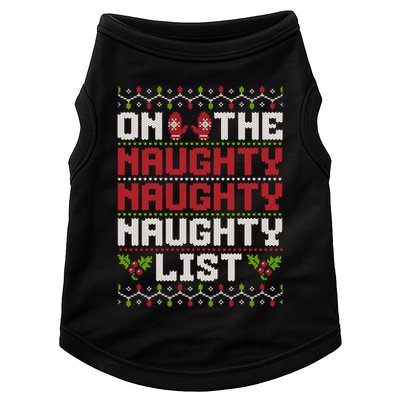 On The Naughty Naughty Naughty List Funny Christmas Doggie Tank