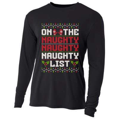 On The Naughty Naughty Naughty List Funny Christmas Cooling Performance Long Sleeve Crew
