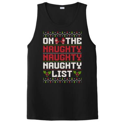 On The Naughty Naughty Naughty List Funny Christmas PosiCharge Competitor Tank