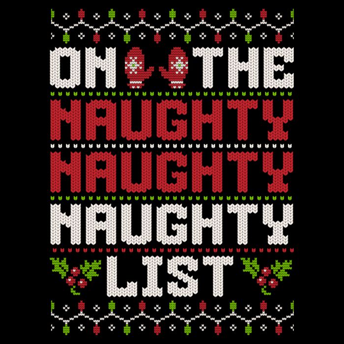 On The Naughty Naughty Naughty List Funny Christmas Wool Snapback Cap
