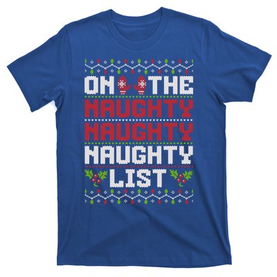 On The Naughty Naughty Naughty List Funny Christmas T-Shirt