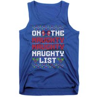 On The Naughty Naughty Naughty List Funny Christmas Tank Top