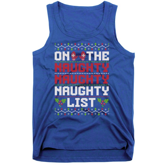 On The Naughty Naughty Naughty List Funny Christmas Tank Top