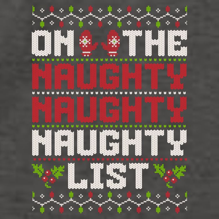 On The Naughty Naughty Naughty List Funny Christmas Vector Backpack