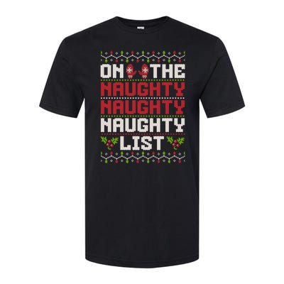 On The Naughty Naughty Naughty List Funny Christmas Softstyle® CVC T-Shirt