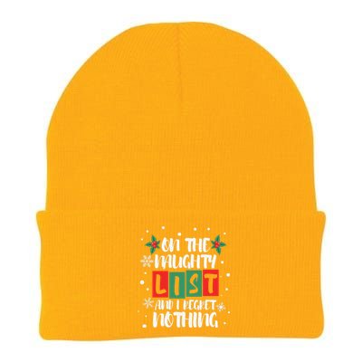 On The Naughty List And I Regret Nothing Christmas 2022 Gift Knit Cap Winter Beanie