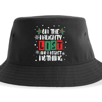 On The Naughty List And I Regret Nothing Christmas 2022 Gift Sustainable Bucket Hat