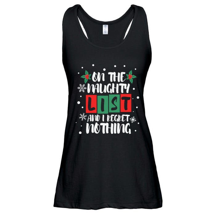 On The Naughty List And I Regret Nothing Christmas 2022 Gift Ladies Essential Flowy Tank