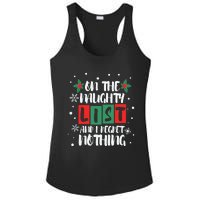 On The Naughty List And I Regret Nothing Christmas 2022 Gift Ladies PosiCharge Competitor Racerback Tank