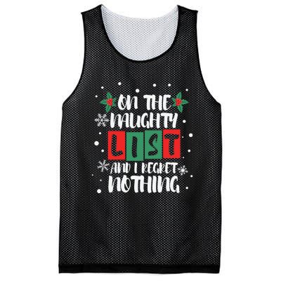 On The Naughty List And I Regret Nothing Christmas 2022 Gift Mesh Reversible Basketball Jersey Tank