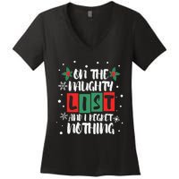 On The Naughty List And I Regret Nothing Christmas 2022 Gift Women's V-Neck T-Shirt