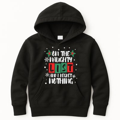 On The Naughty List And I Regret Nothing Christmas 2022 Gift Kids Hoodie