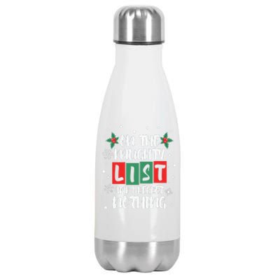 On The Naughty List And I Regret Nothing Christmas 2022 Gift Stainless Steel Insulated Water Bottle