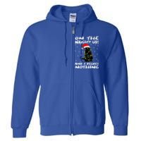 On The Naughty List And I Regret Nothing Black Cat Christmas Gift Full Zip Hoodie