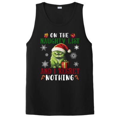 On The Naughty List And I Regret Nothing Cat Christmas Lover PosiCharge Competitor Tank