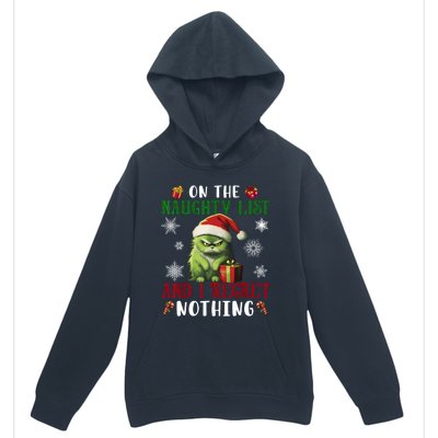 On The Naughty List And I Regret Nothing Cat Christmas Lover Urban Pullover Hoodie