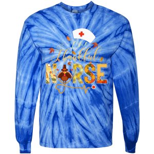 One Thankful Nurse Thanksgiving Turkey Day Nurse Gift Tie-Dye Long Sleeve Shirt