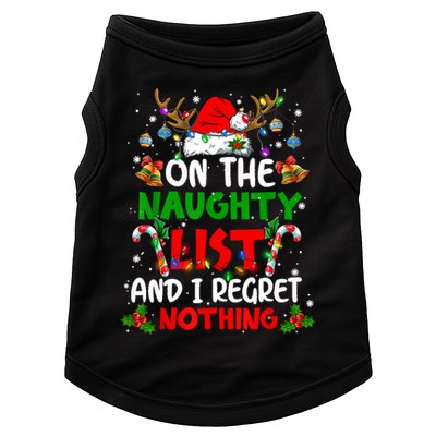 On The Naughty List And I Regret Nothing Christmas Santa Hat Gift Doggie Tank