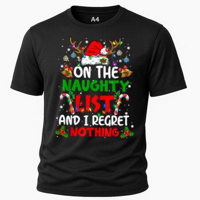On The Naughty List And I Regret Nothing Christmas Santa Hat Gift Performance Shirt
