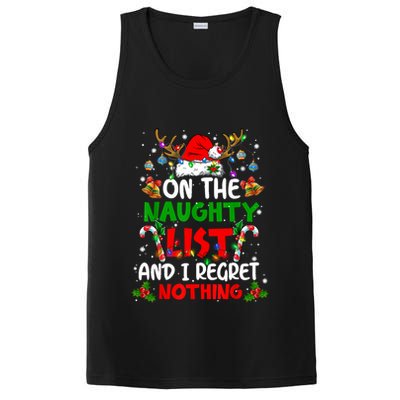 On The Naughty List And I Regret Nothing Christmas Santa Hat Gift PosiCharge Competitor Tank