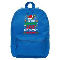 On The Naughty List And I Regret Nothing Christmas Santa Hat Gift 16 in Basic Backpack