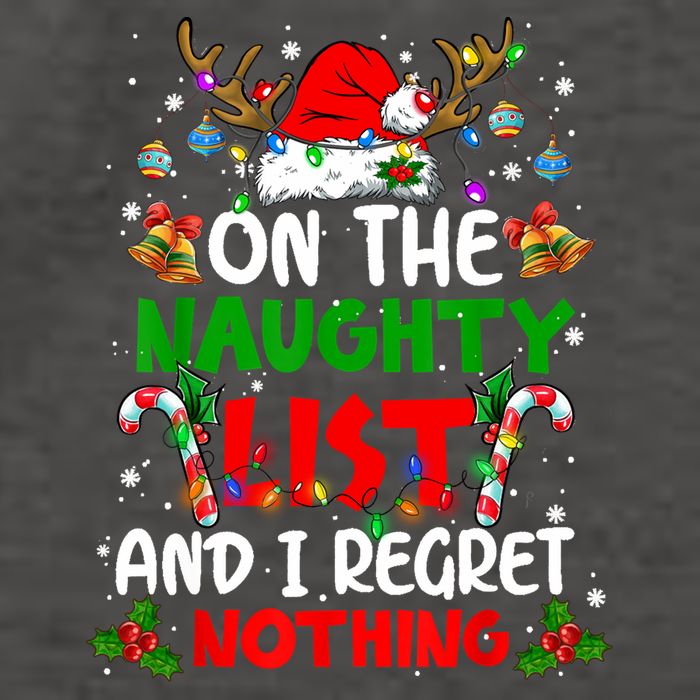 On The Naughty List And I Regret Nothing Christmas Santa Hat Gift Vector Backpack