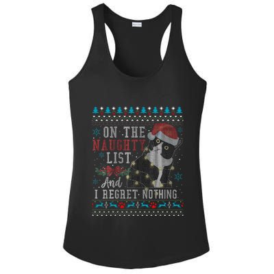 On The Naughty List And I Regret Nothing Cat Christmas Gift Ladies PosiCharge Competitor Racerback Tank
