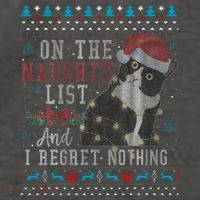 On The Naughty List And I Regret Nothing Cat Christmas Gift Vector Backpack