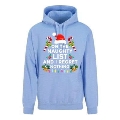 On The Naughty List And I Regret Nothing Xmas  Unisex Surf Hoodie