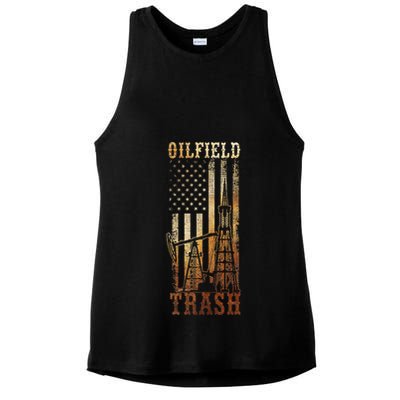 Oilfield Trash Not For The Weak For Oil Rig And Gas Workers Ladies PosiCharge Tri-Blend Wicking Tank