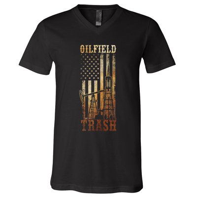 Oilfield Trash Not For The Weak For Oil Rig And Gas Workers V-Neck T-Shirt