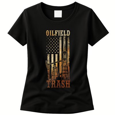 Oilfield Trash Not For The Weak For Oil Rig And Gas Workers Womens T-Shirt