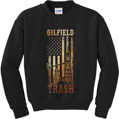 Oilfield Trash Not For The Weak For Oil Rig And Gas Workers Kids Sweatshirt