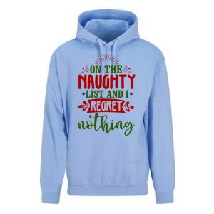 On The Naughty List And I Regret Nothing Gift Unisex Surf Hoodie