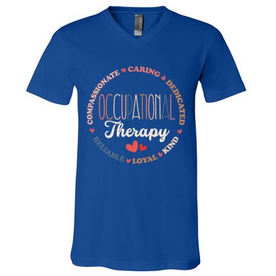 Occupational Therapy OT Therapist OT Month Groovy V-Neck T-Shirt