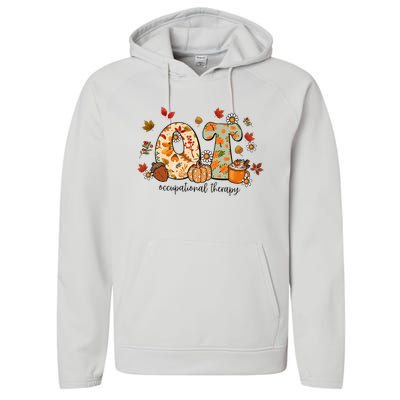 Occupational Therapy Ot Autumn Fall Special Education OTA Performance Fleece Hoodie