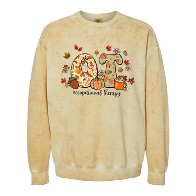 Occupational Therapy Ot Autumn Fall Special Education OTA Colorblast Crewneck Sweatshirt